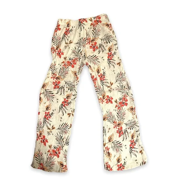 White Tropical Island Girl High Flare Pants - Kauai Natural - Picture 3 of 10